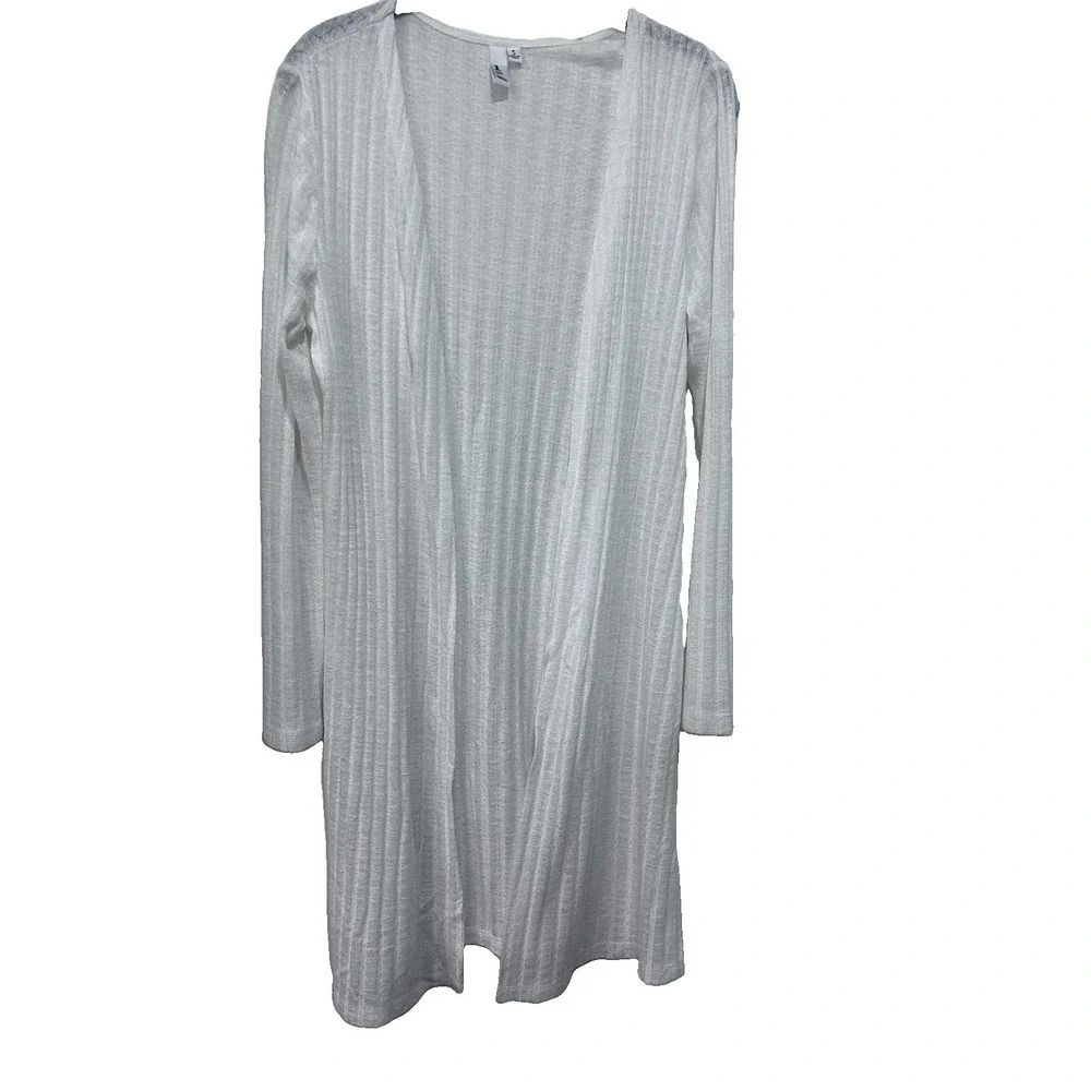 Jules & Leopold Long Open Front White Cardigan Small Comfy Cozy